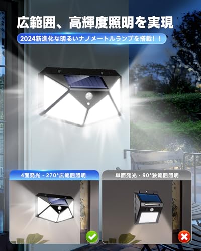 ソーラーライト 屋外 防水【二個セット】 センサーライト 屋外